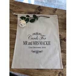 Personalised Wedding Card Keepsake Cotton Drawstring Bag